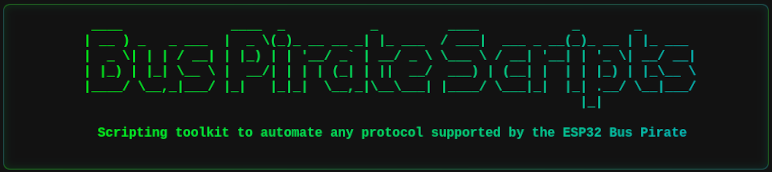 Banner of the ESP32 Bus Pirate Scripts page